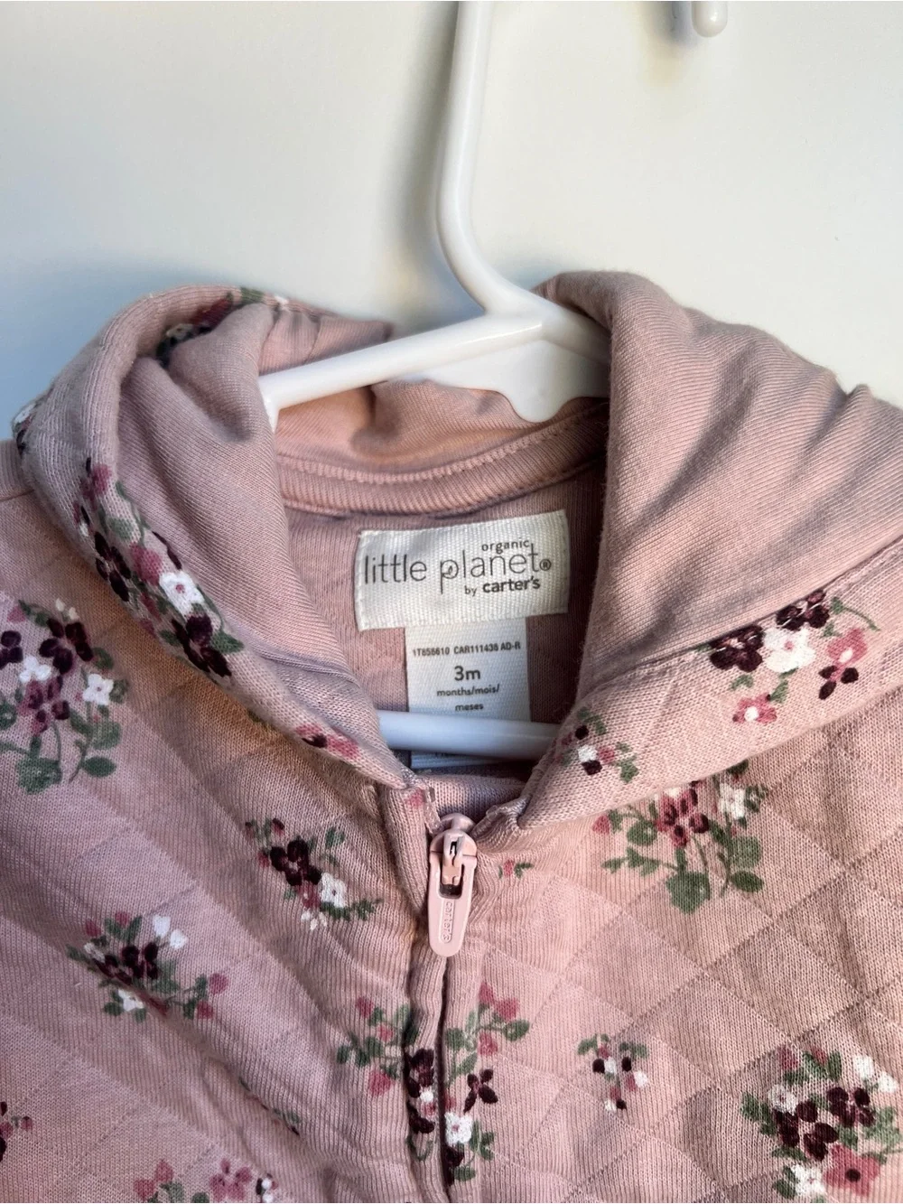 Little Planet by Carter’s Quilted Floral Hooded Romper | 3 Months | NWT